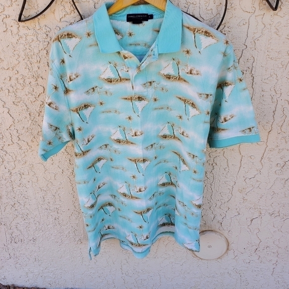 Daniel Cremieux‎ Collection Embroidered Island Design Sz L Polo - Picture 1 of 12